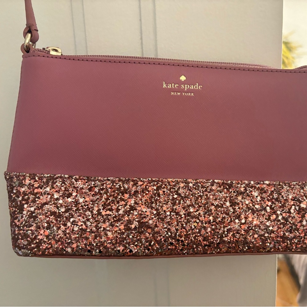 kate spade Rose Pink Glitter Crossbody Bag